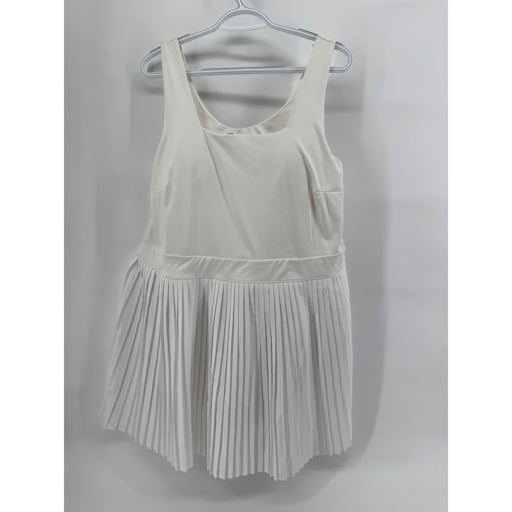 All in Motion Womens White Pleated Athletic Tennis Dress XXL Built-in Shorts New